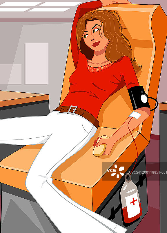 献血的年轻女人图片素材