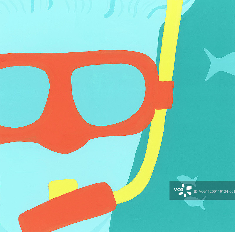 近距离拍摄潜水的人图片素材