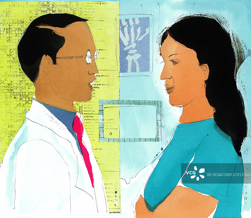 医生和护士交谈侧视图图片素材