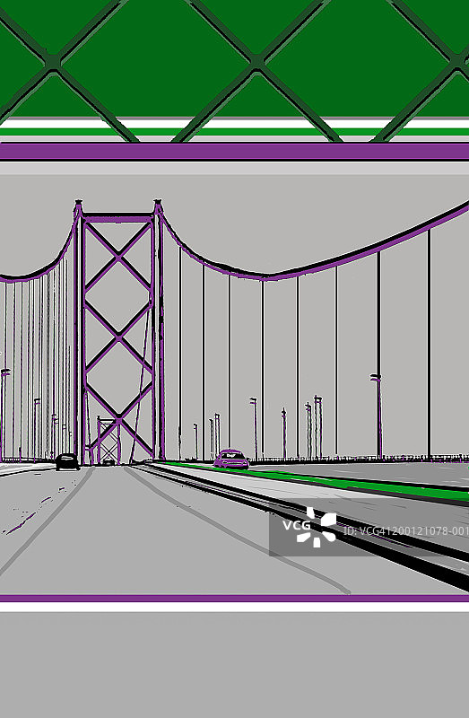 苏格兰爱丁堡福斯公路桥上的车辆图片素材