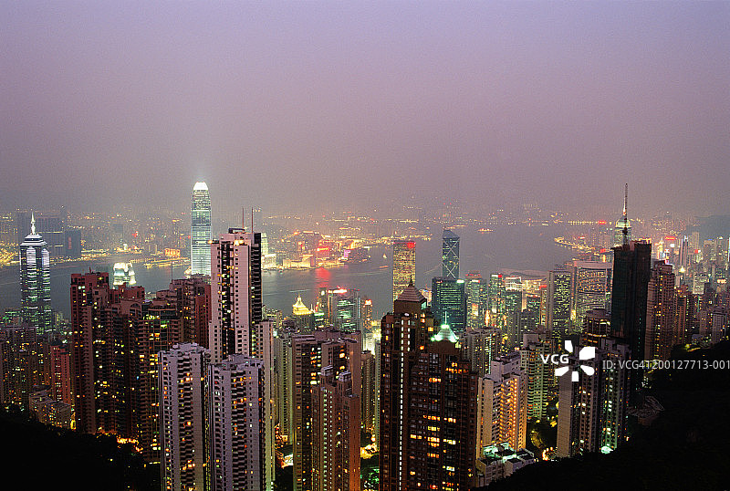 中国香港天际线黄昏景色图片素材