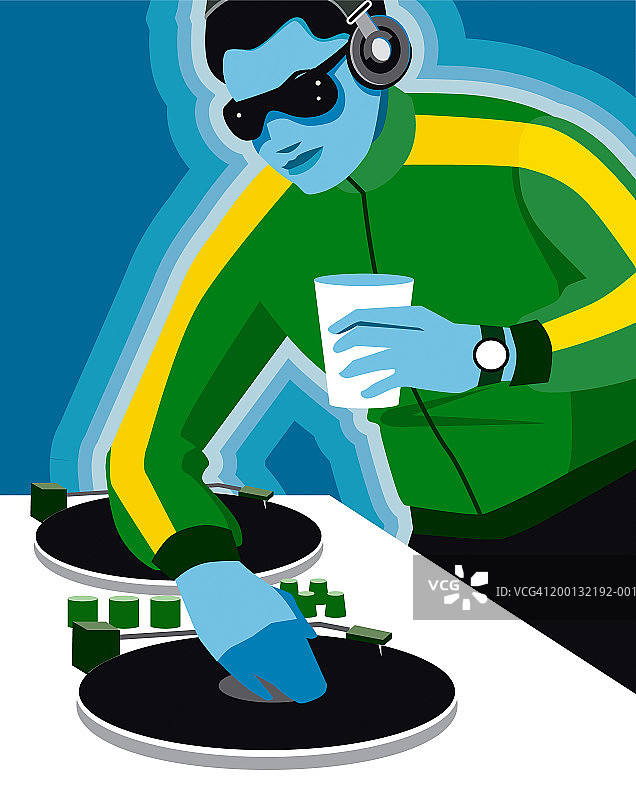 打碟机上的混音图片素材