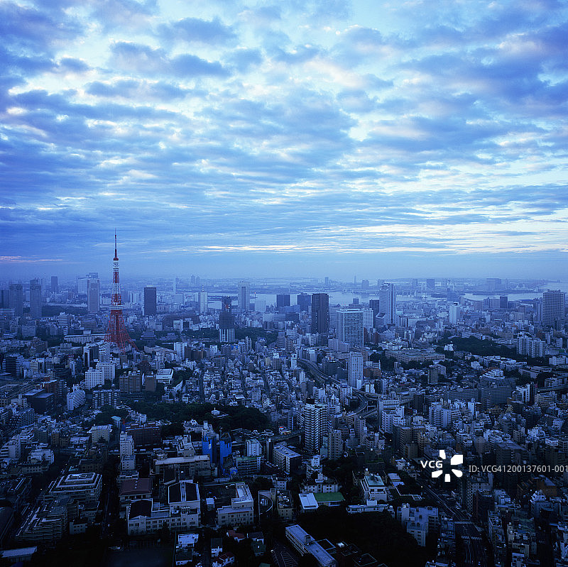日本东京六本木天际线黎明景色图片素材