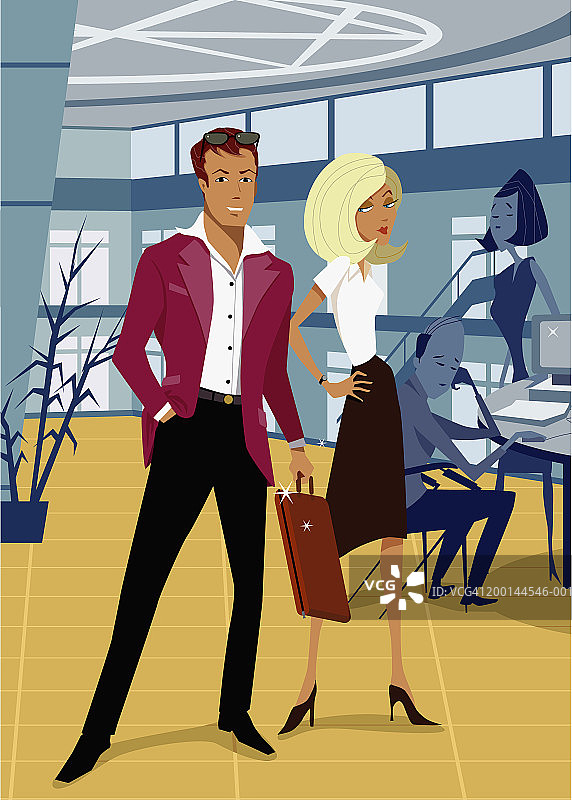 办公室里的商人和女人图片素材