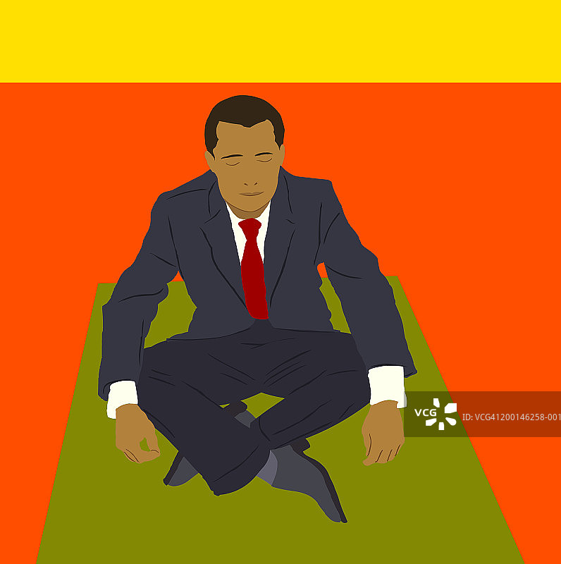 练习瑜伽的商人图片素材