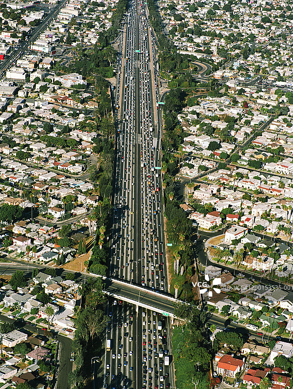 美国加利福尼亚州洛杉矶10号高速公路航拍图片素材