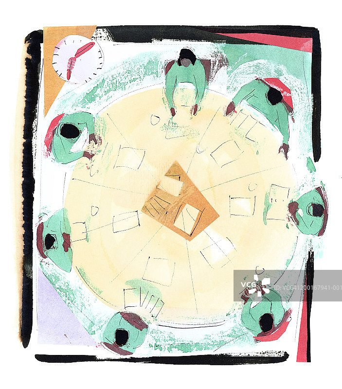 商务会议中的高管们（俯视）图片素材