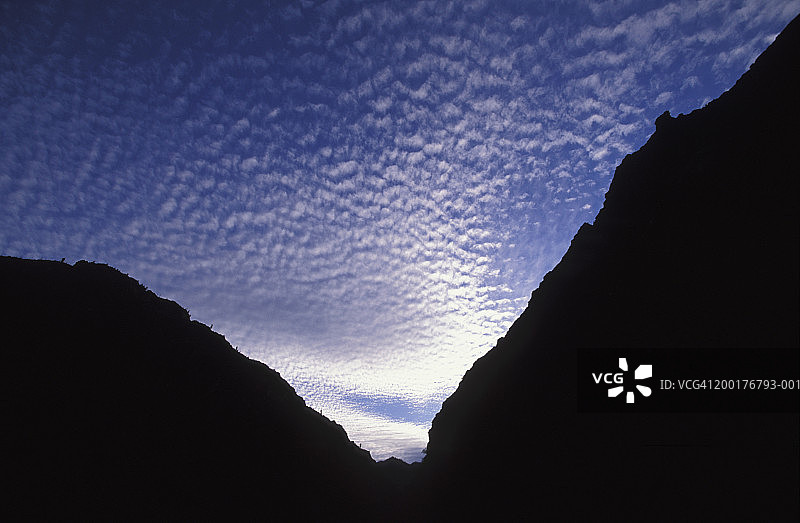 日落时分，山顶轮廓剪影图片素材