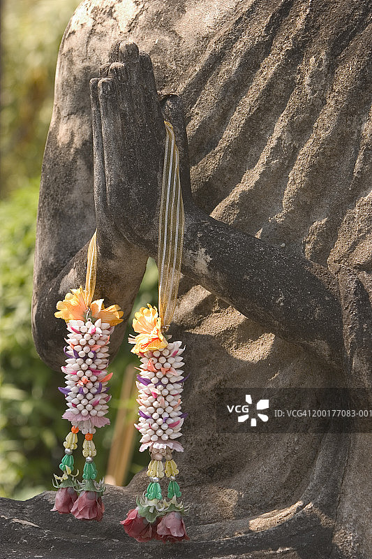 泰国素可泰玛哈泰寺佛像手部特写图片素材