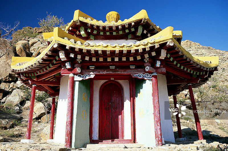 蒙古国Khogno Khan Uul山脉的Uvgun Khiid寺图片素材