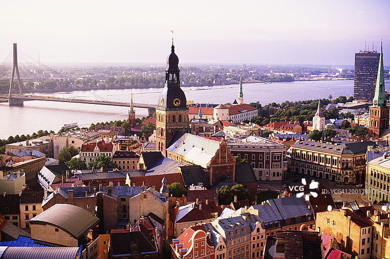 拉脱维亚里加高空视图图片素材