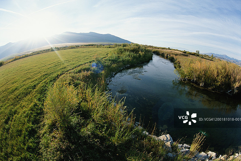 美国蒙大拿州红宝石河（广角）图片素材