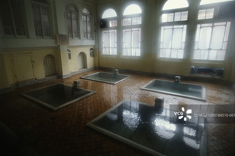 日本群马县室内温泉浴池图片素材