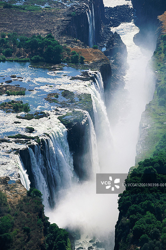 赞比亚维多利亚瀑布国家公园鸟瞰图图片素材