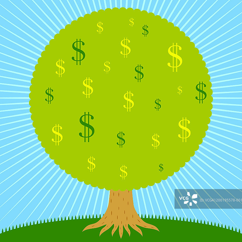 美元符号树图片素材