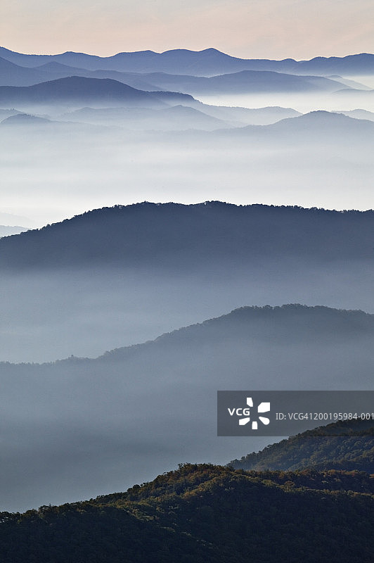 美国田纳西州大雾山国家公园的日出图片素材