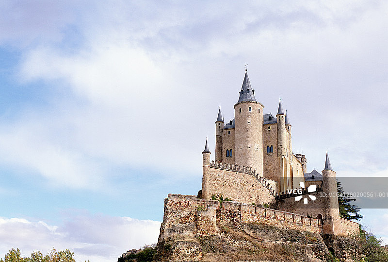 西班牙卡斯蒂利亚-莱昂塞哥维亚城堡外观图片素材