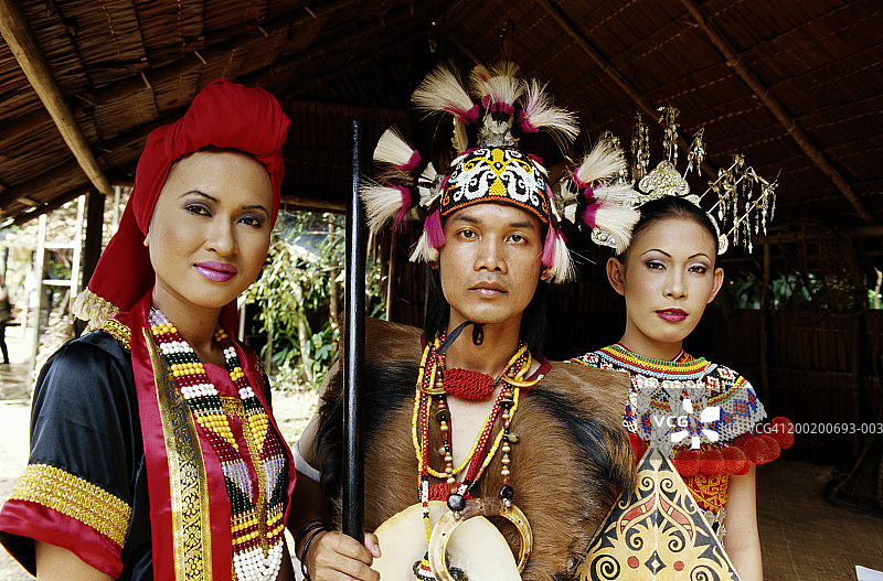 马来西亚沙捞越文化村村民肖像图片素材
