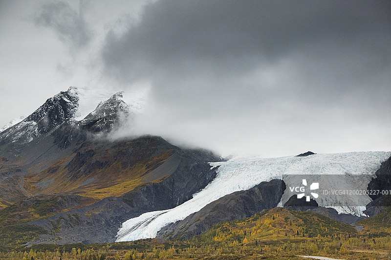 美国，阿拉斯加州，沃辛顿冰川图片素材