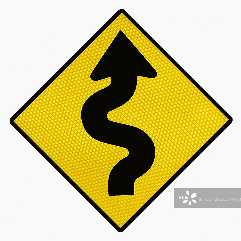 蜿蜒道路标志图片素材