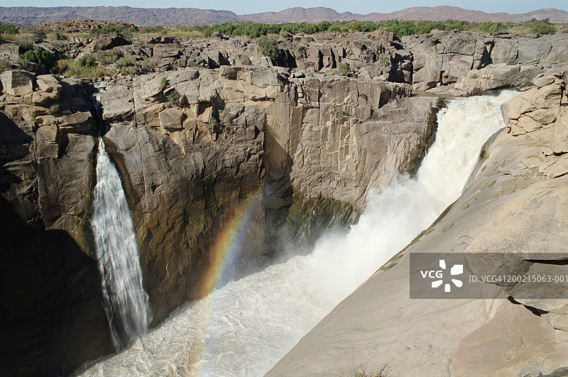 南非北开普省：奥格拉比斯瀑布的彩虹图片素材