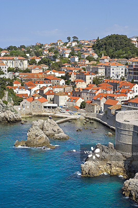 克罗地亚杜布罗夫尼克空中鸟瞰图片素材