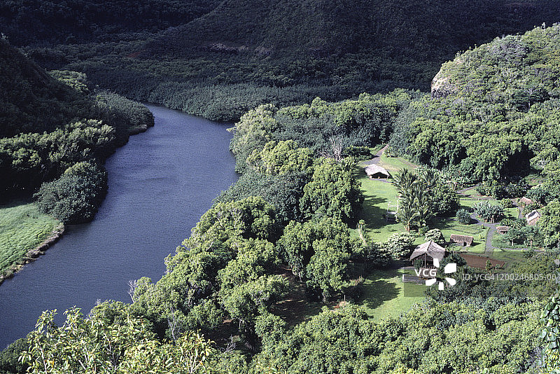 美国夏威夷考艾岛威陆亚河景色图片素材
