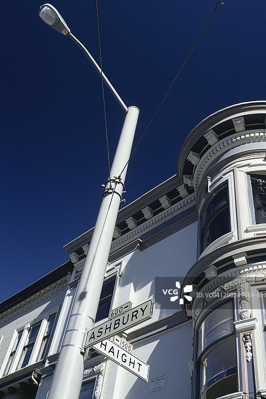 美国加利福尼亚州旧金山 Haight 街和 Ashbury 街的交叉口图片素材