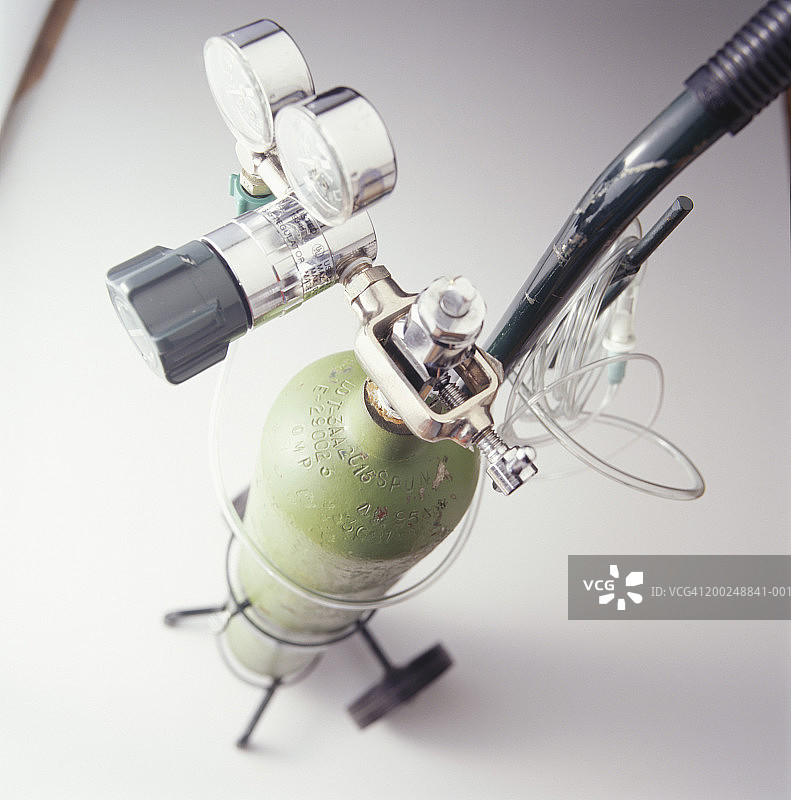 氧气罐高角度视图图片素材