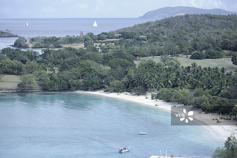 美属维尔京群岛圣克鲁瓦海岸线鸟瞰图片素材