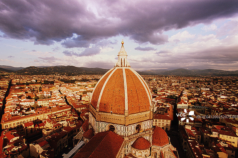 意大利托斯卡纳佛罗伦萨大教堂城市日落景观图片素材