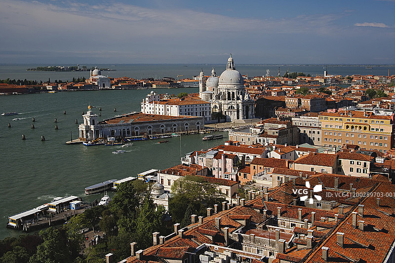 意大利威尼斯朱代卡运河、大运河和圣马可海盆图片素材