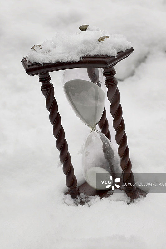 雪地里的沙漏图片素材