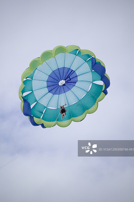 跳伞者，自下而上的视角图片素材