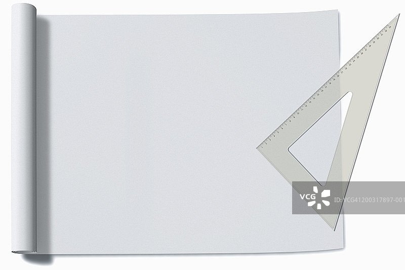 纸张和直角量角器（数码）图片素材