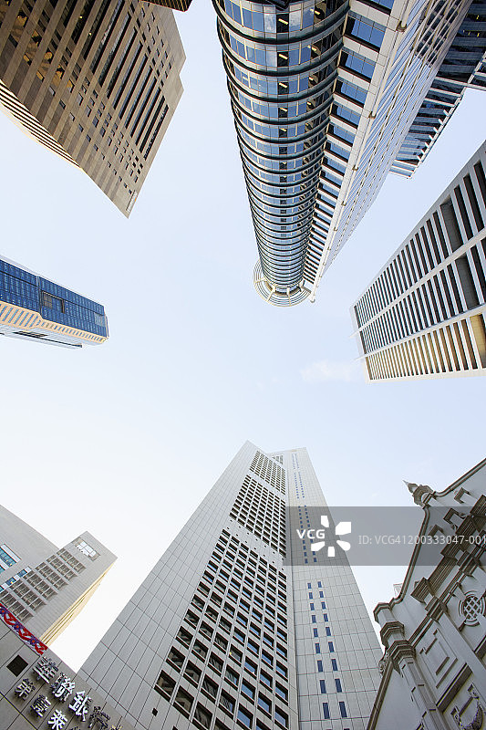 新加坡市金融区摩天大楼图片素材