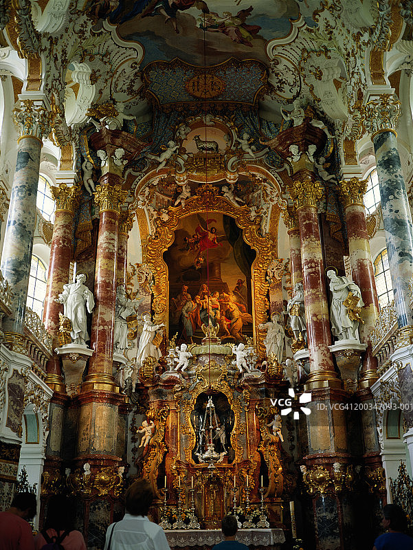 德国巴伐利亚维斯巴洛克式教堂图片素材