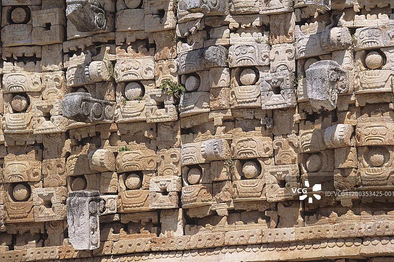墨西哥尤卡坦卡巴玛雅遗址，面具宫殿图片素材