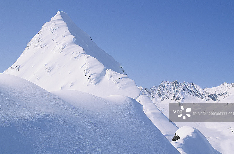 楚加奇山脉山顶，阿拉斯加，美国，高角度景观图片素材