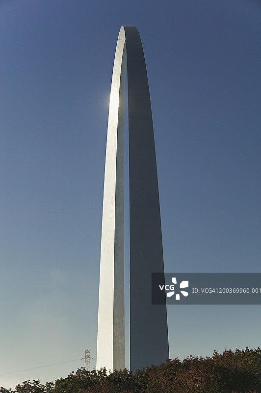美国密苏里州圣路易斯：Gateway Arch 侧视图图片素材