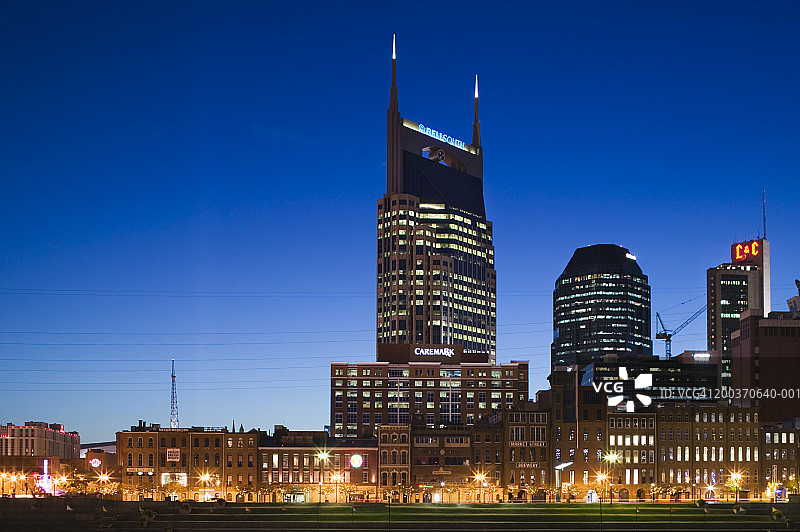 美国田纳西州纳什维尔贝尔索斯塔楼黎明时分图片素材