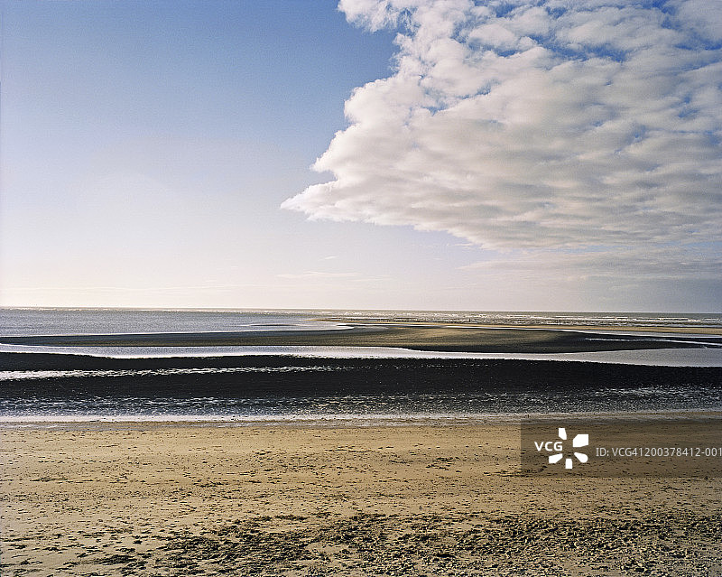 荷兰南荷兰省马斯弗拉克特海滩和北海风光图片素材