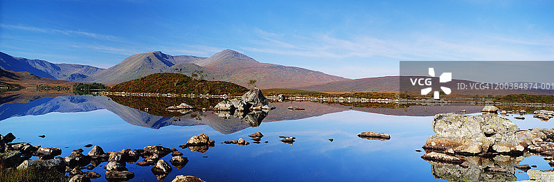 苏格兰斯特拉斯克莱德：阿赫莱斯湖和黑色山脉图片素材