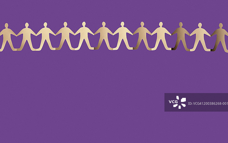 一排剪纸娃娃图片素材