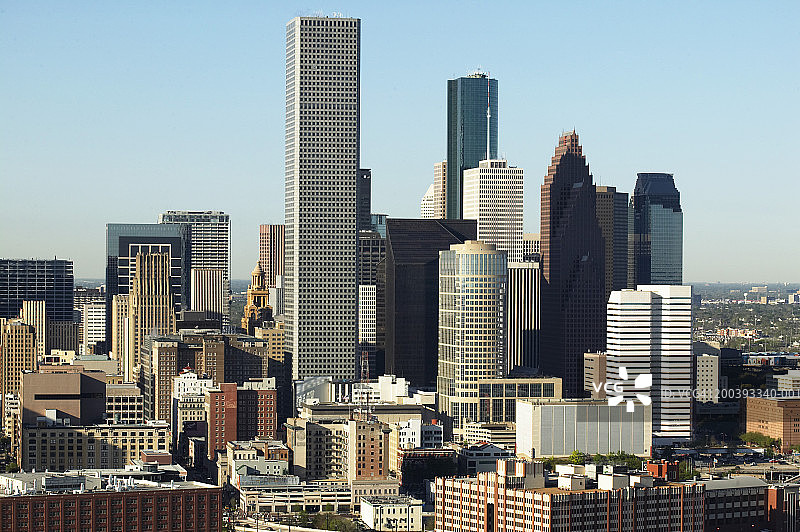 美国德克萨斯州休斯顿市区航拍图片素材