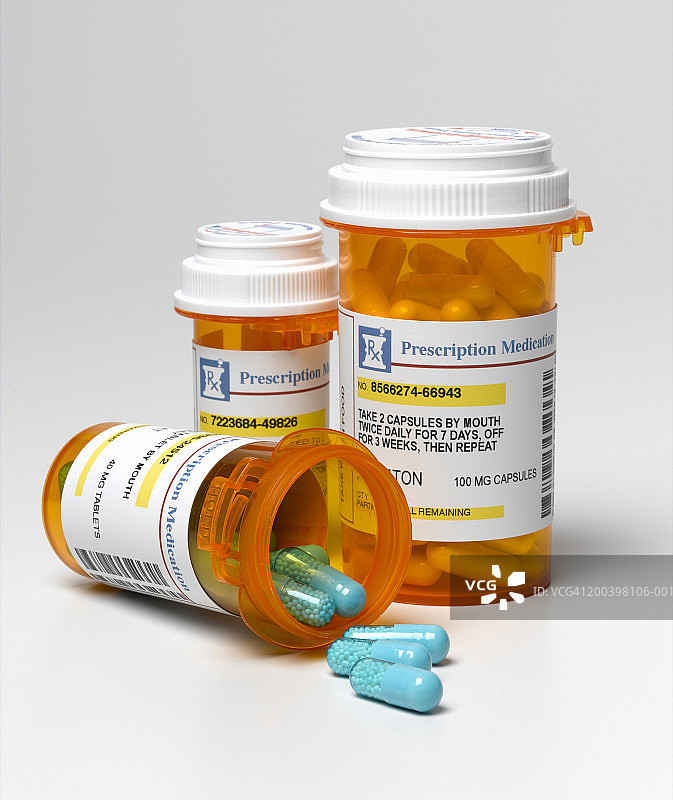三个处方药瓶图片素材