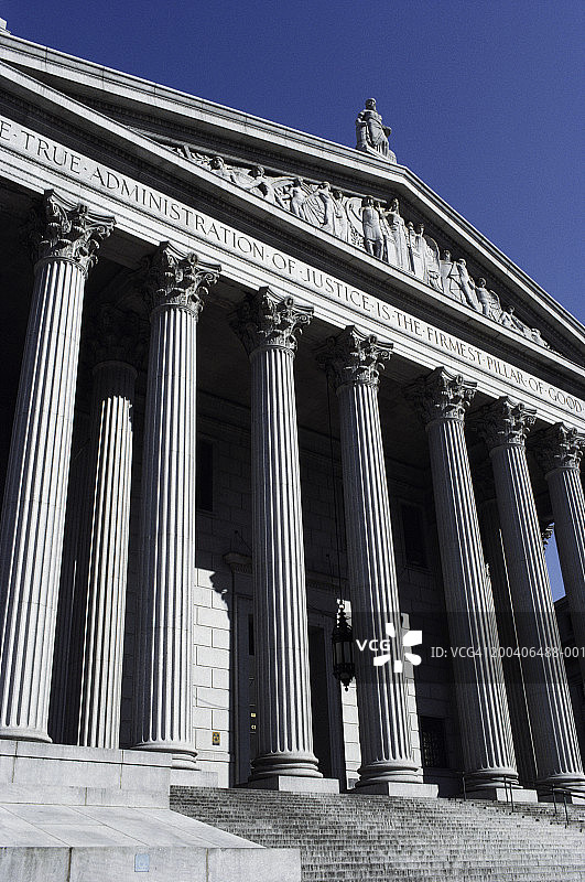 美国纽约州福利广场，纽约县最高法院的立面图片素材