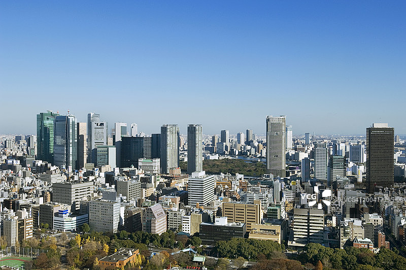 日本东京汐留天际线图片素材