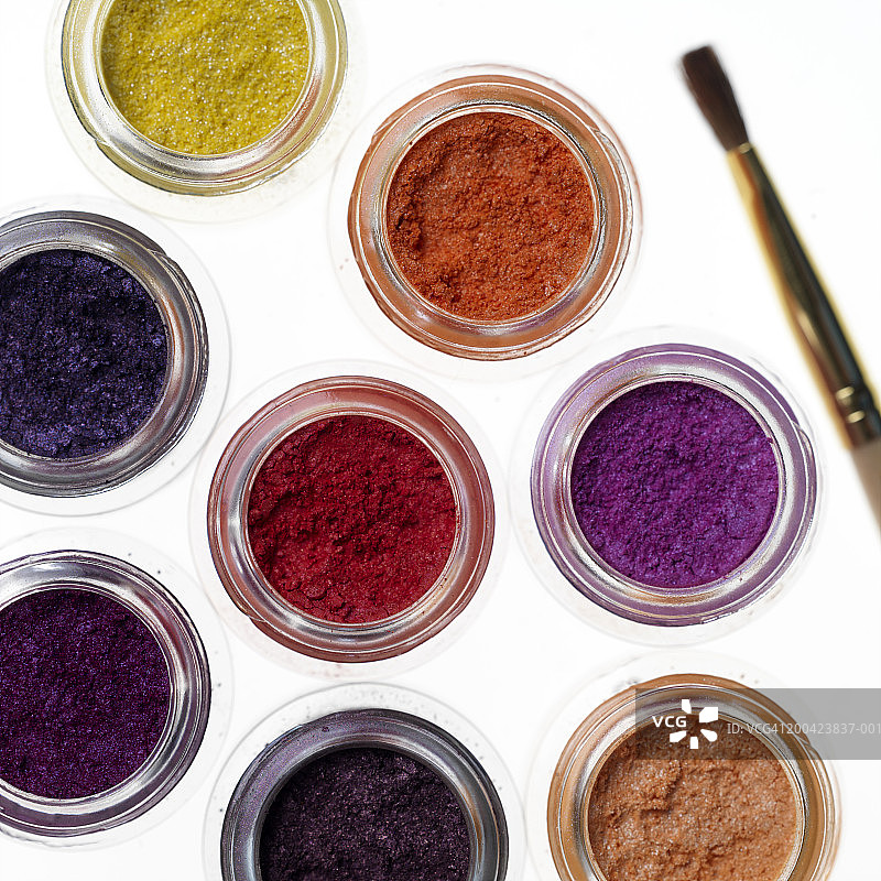 散粉和刷子特写图片素材