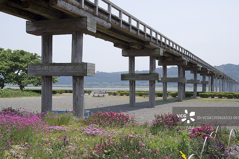 日本静冈县岛田市蓬莱步行桥图片素材